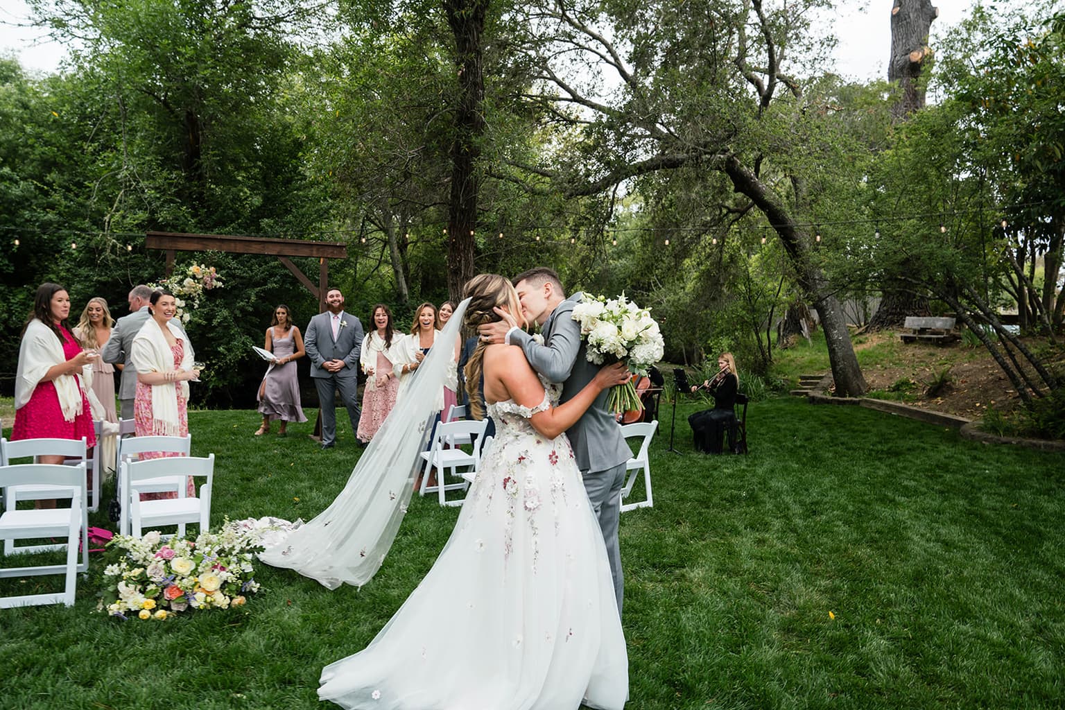 Intimate wine country wedding celebration