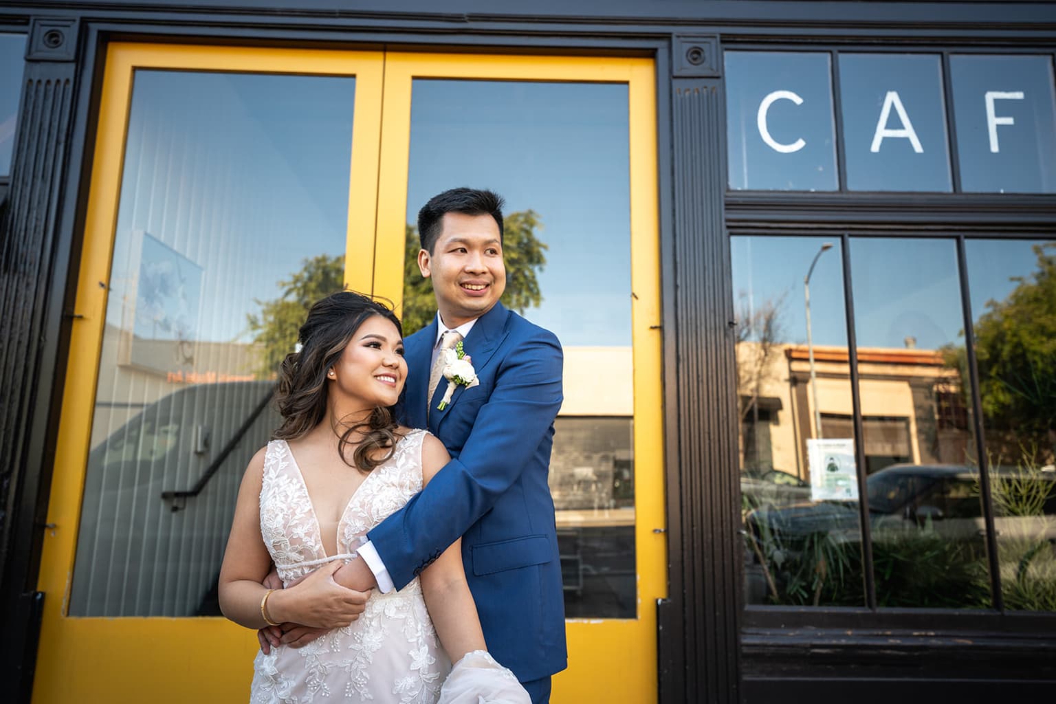 Couple portrait at their micro wedding