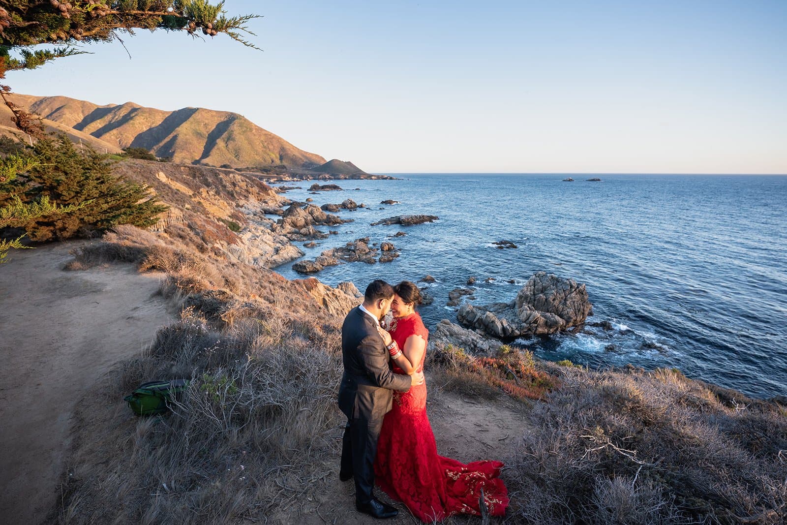 Newlyweds at their intimate California celebration