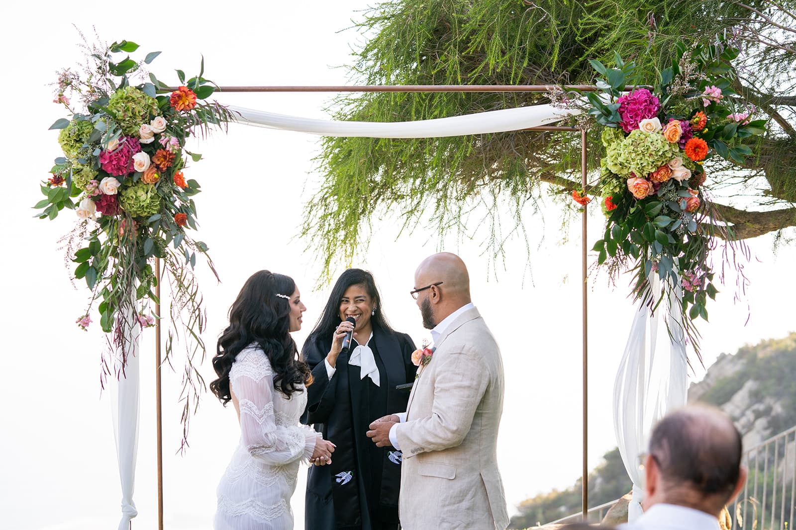 Wedding ceremony at VRBO Malibu House (BeauFX Resort & Spa)