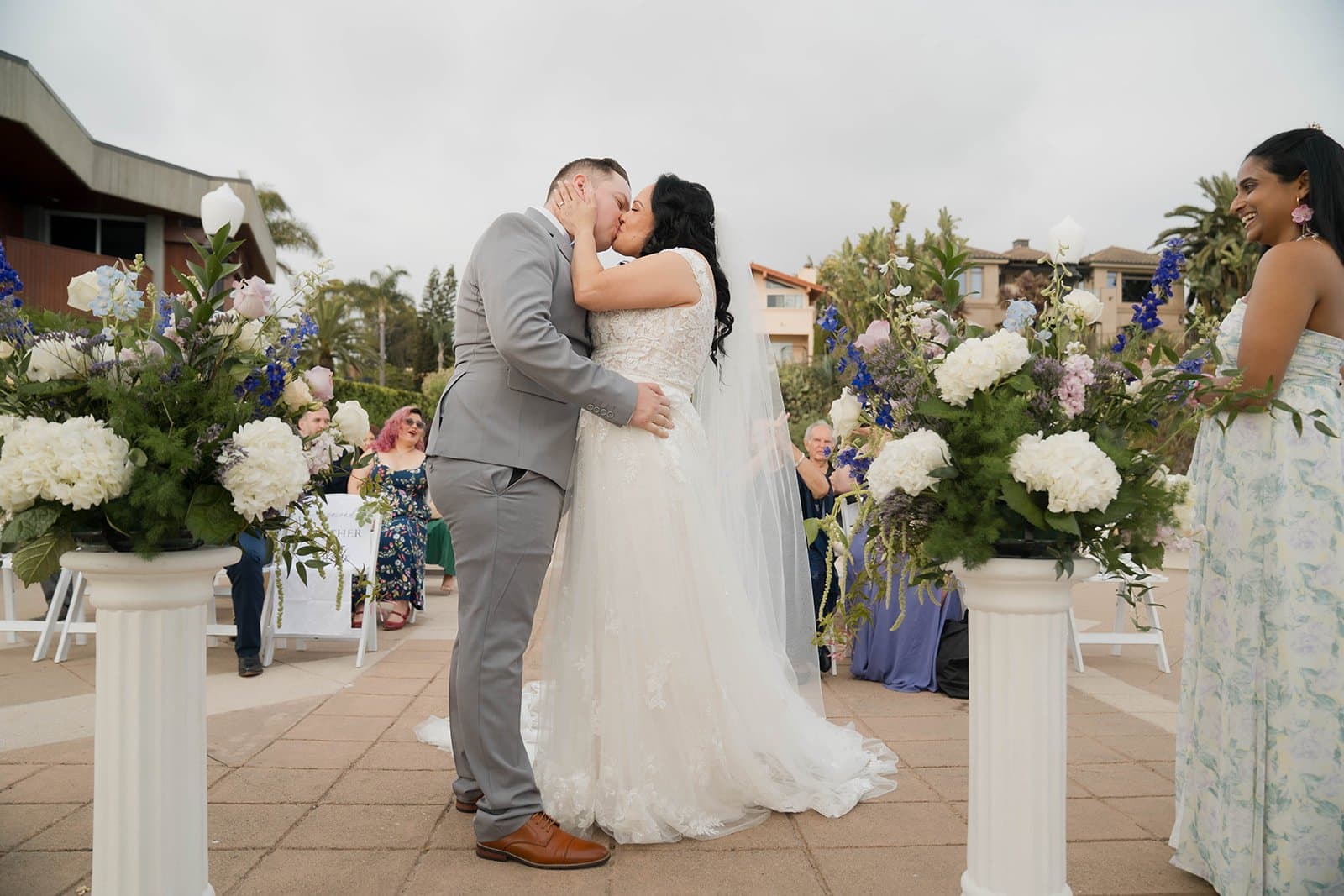 cliffside gazebo ceremony + beach sunset, dana point, Elizabeth & Isaac at Palisades Gazebo in Dana Point