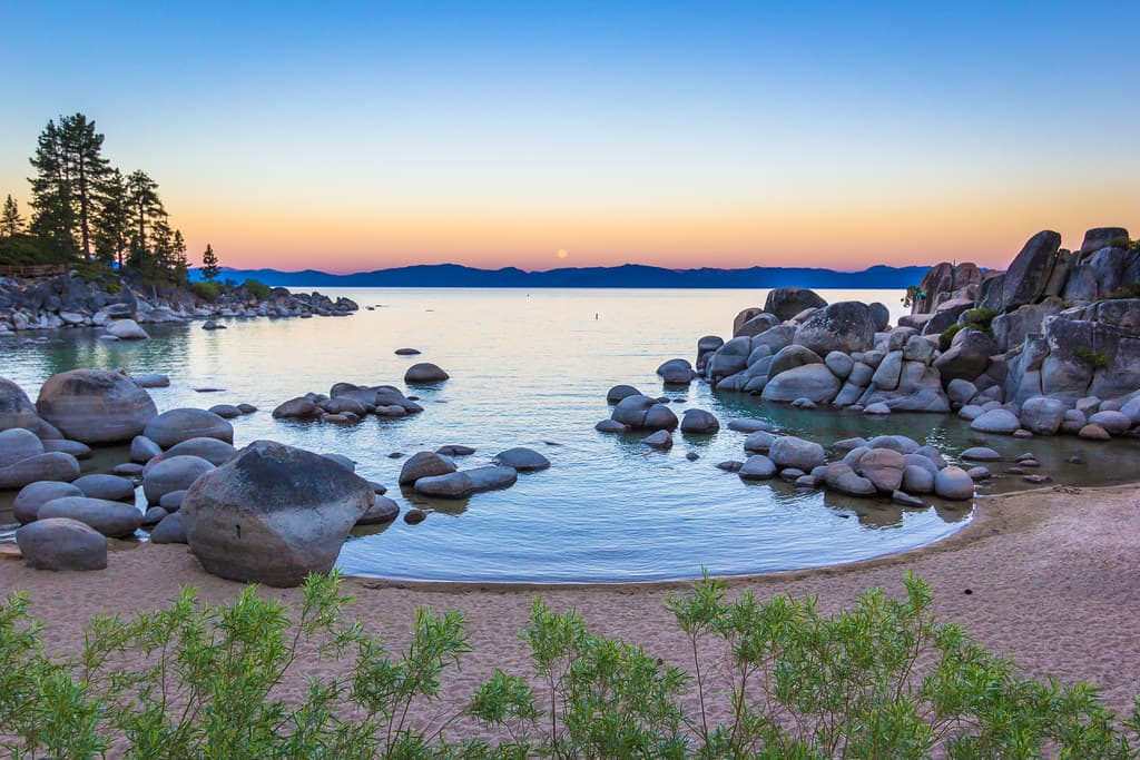 The setting at Sand Harbor at Lake Tahoe Nevada State Park, Incline Village