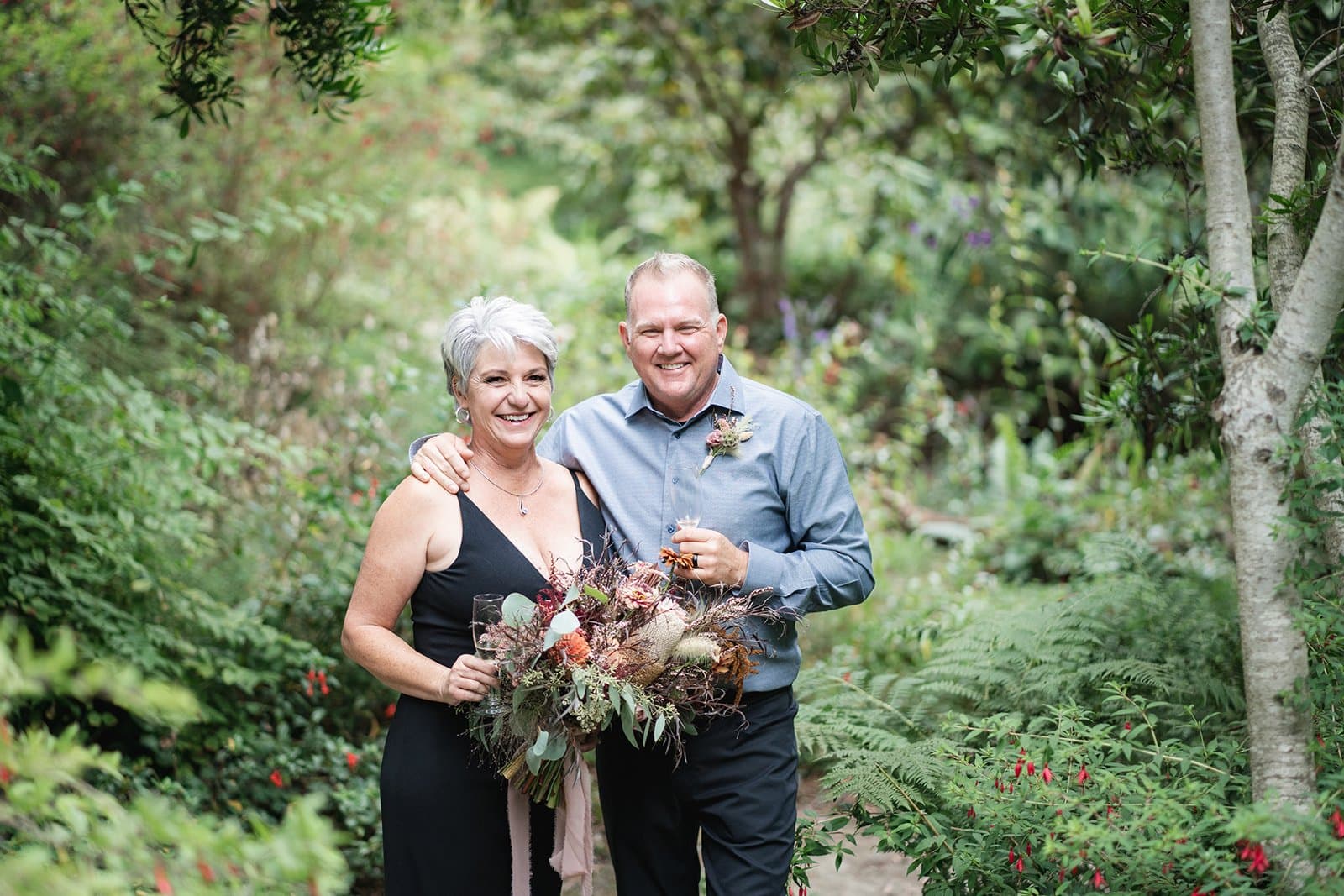 second wedding elopement mendocino botanical gardens, Jeanine & Jeff at Mendocino Coast Botanical Gardens