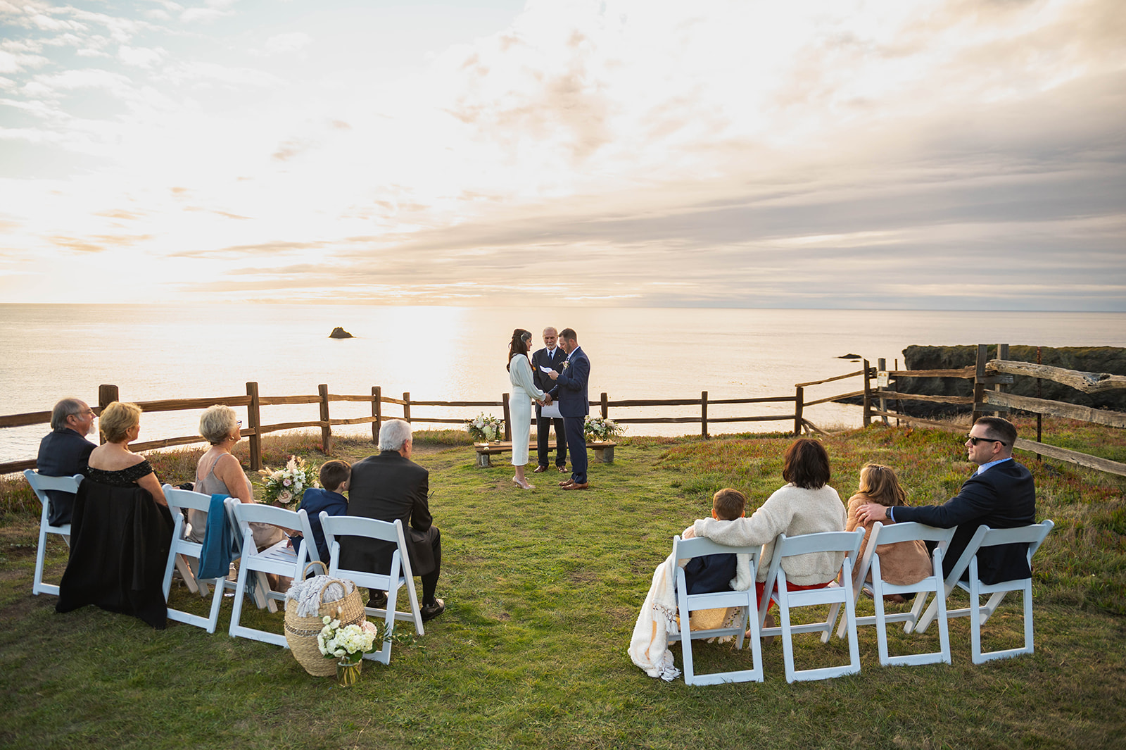 Heartfelt vow exchange at an intimate California micro wedding ceremony with officiant